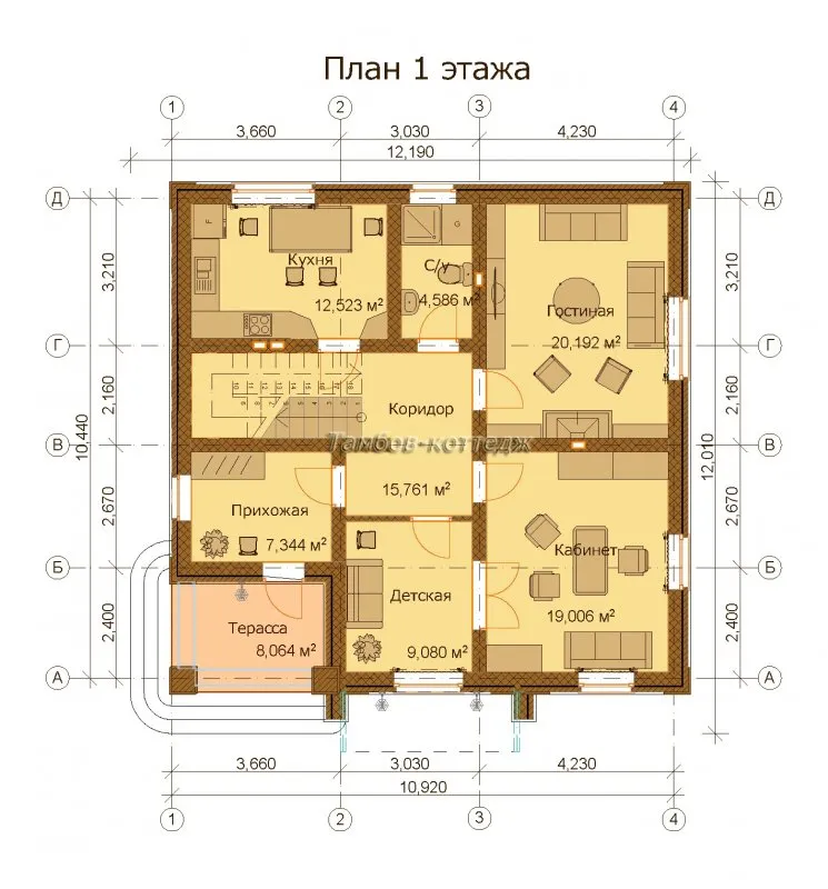 Планировка одноэтажного дома 140м2 молдавский