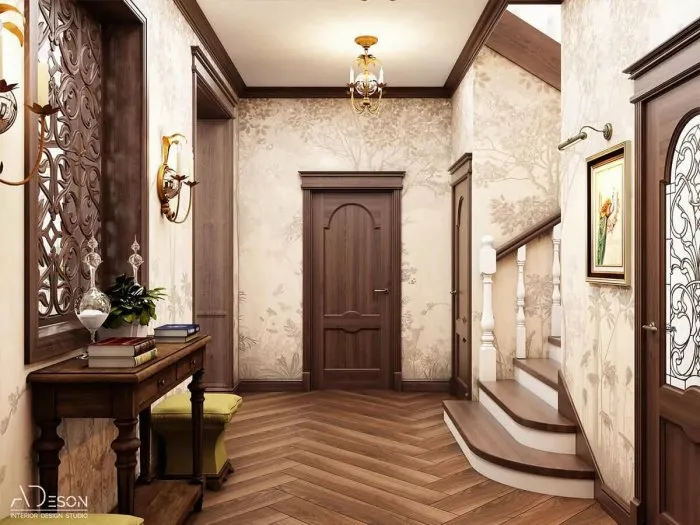 Красивый коридор в частном доме