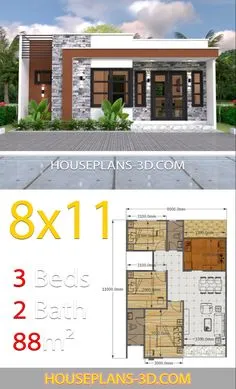 House Floor Design, Minimalist House Design, Plan Design, Beautiful House Plans, Modern Bungalow House