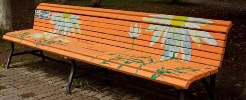  как красиво покрасить скамейку