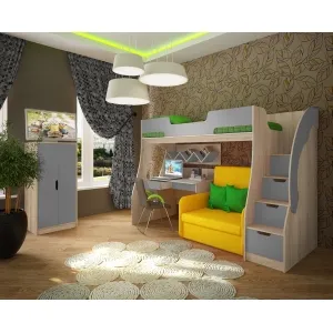 Кровать Фанки Кидз 23/1 + кресло бланес 3 + стол 23/3СВ + шкаф 23/4СВ + полка 13/11СВ
