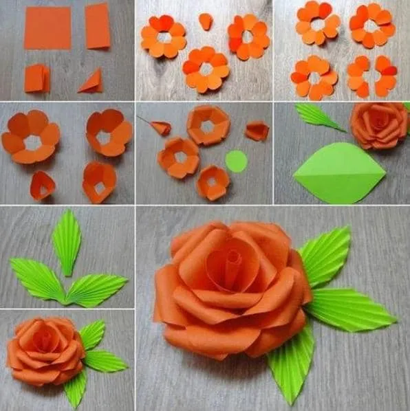 Цветы из бумаги — схемы и шаблоны для создания бумажных цветов этап 30