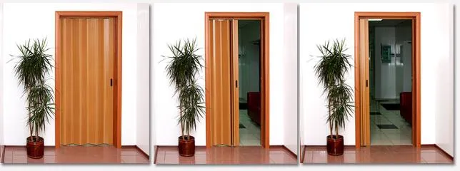 Принцип открытия двери-гармошки 