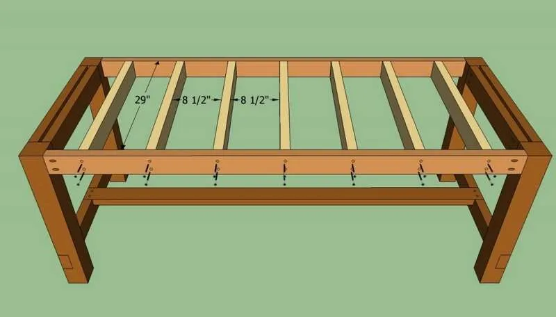 Стол из доски 50х150 чертеж