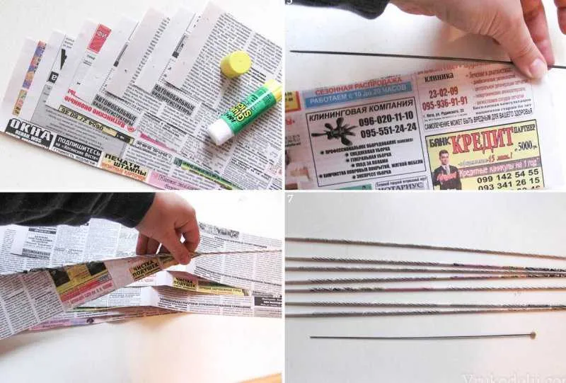 Как сделать трубочки из газет своими руками фото