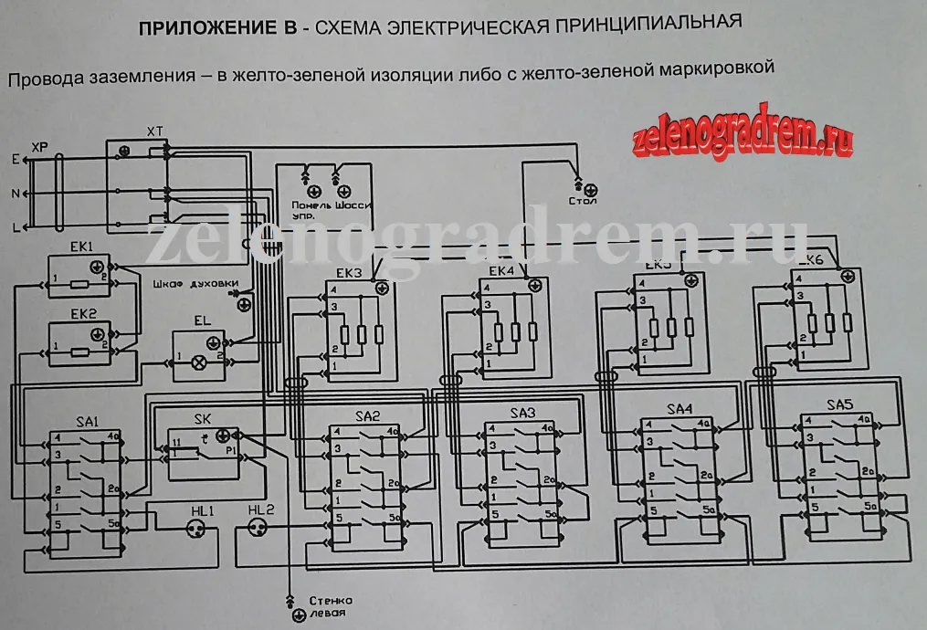 Электрическая схема электроплиты лысьва