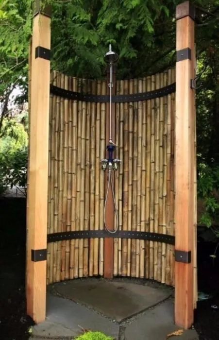 Круглый душ из бамбука