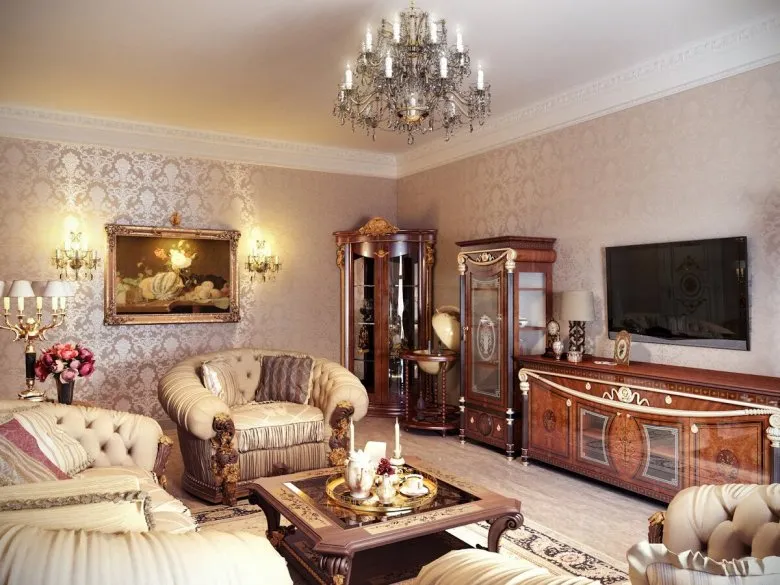 Декор гостиной в классическом стиле