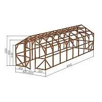 Каркас деревянный для теплицы, курятника и прочих строений на участке.<br />
Преимущества:<br />
— компактный размер ширина 2,5м., высота 2,3м., длина 8,04м.<br />
— конструкция "ДОМИК" со скошенной крышей, минимальная снеговая нагрузка.<br />
— транспортировка теплицы в салоне легкового автомобиля<br />
— позволяет использовать различный укрывной материал (поликарбонат, пленку, стекло).» title=»Каркас деревянный для теплицы, курятника и прочих строений на участке.<br />
Преимущества:<br />
— компактный размер ширина 2,5м., высота 2,3м., длина 8,04м.<br />
— конструкция "ДОМИК" со скошенной крышей, минимальная снеговая нагрузка.<br />
— транспортировка теплицы в салоне легкового автомобиля<br />
— позволяет использовать различный укрывной материал (поликарбонат, пленку, стекло).»><br />
<strong>Каркас деревянный "ДОМИК" 2,5х8м., под теплицу</strong><br />
<span>Каркас деревянный для теплицы, <a href=