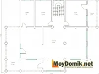 Планировка двухэтажного дома из профилированного бруса ПБ-301-2 - схема первого этажа