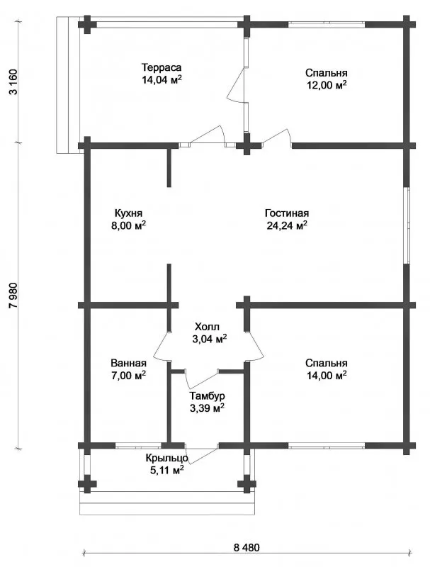 Типовые проекты одноэтажных домов до 150 кв.м