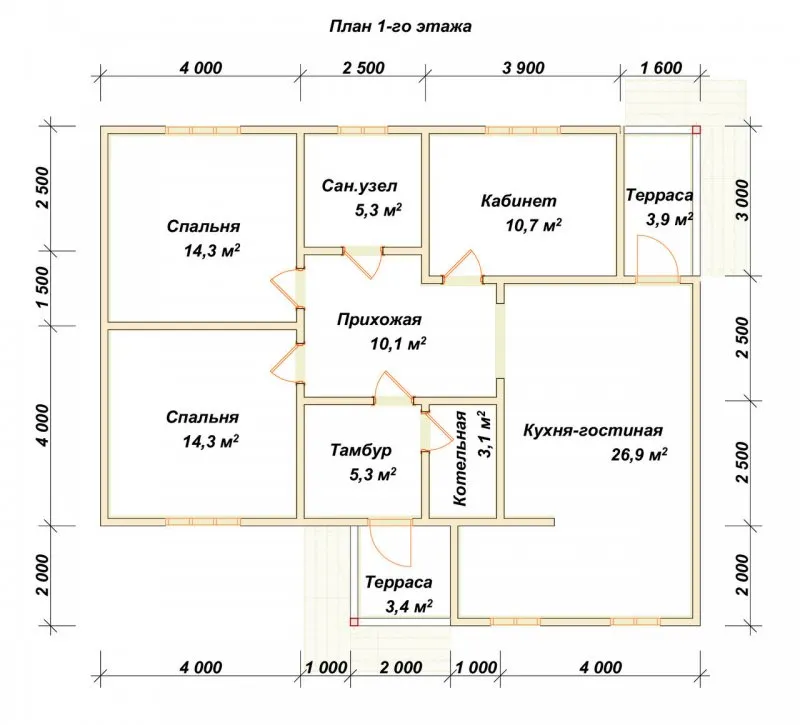 План дома одноэтажного 10х10