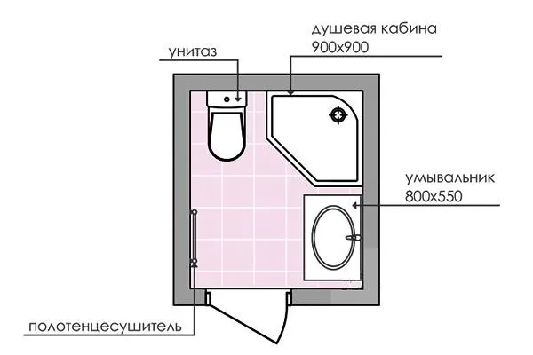 совмещенный санузел 3 кв м фото 13