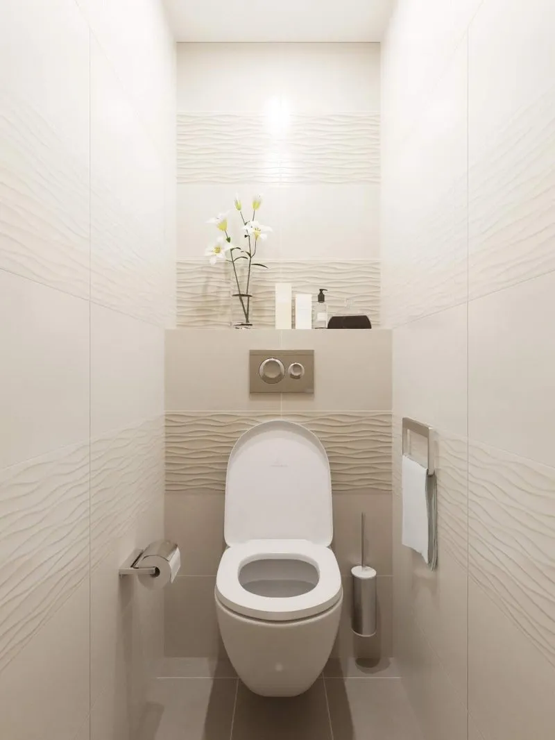 стильный дизайн маленького туалета фото