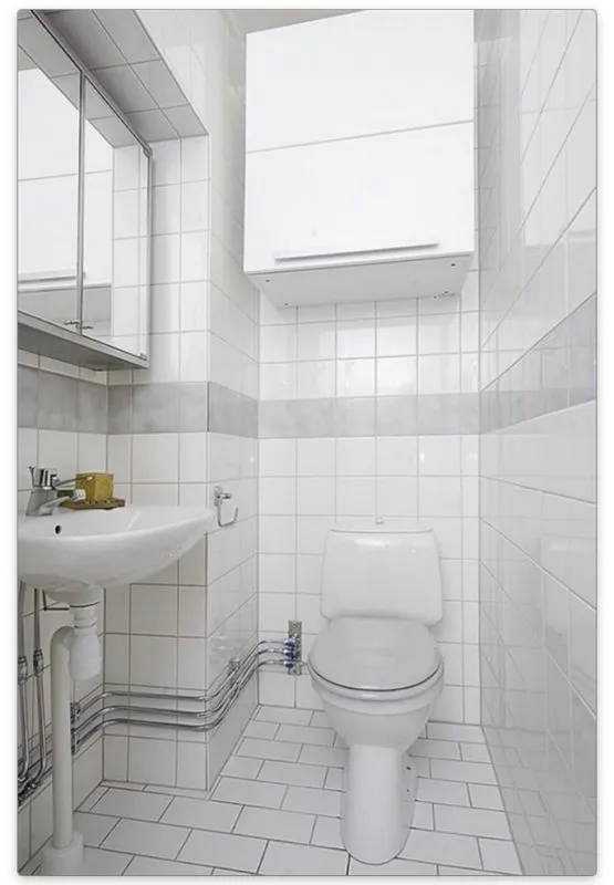туалет в белом цвете малогабаритный