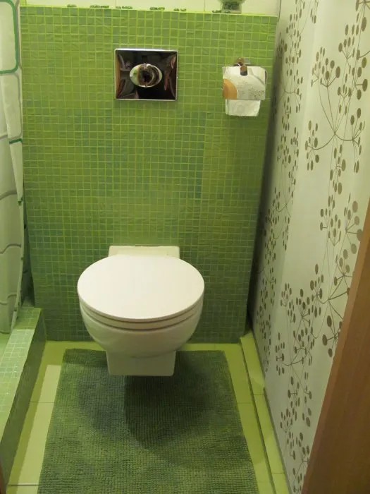 зеленый маленький туалет