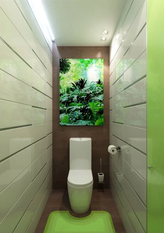 маленький туалет зеленого цвета