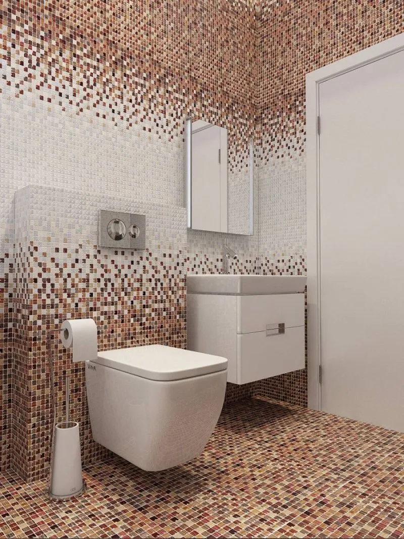 дизайн коричневого маленького туалета