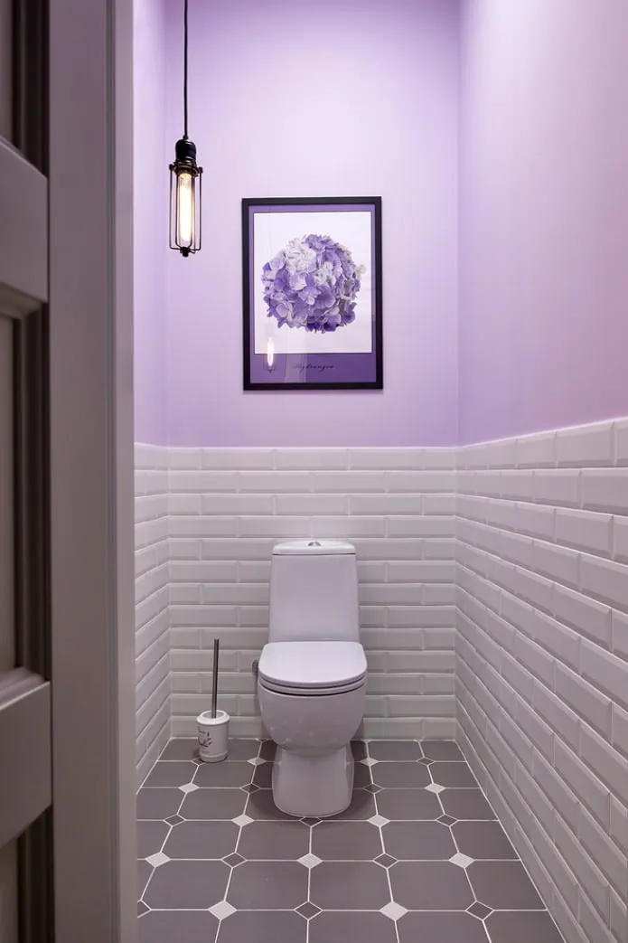 отделка краской маленького туалета фото