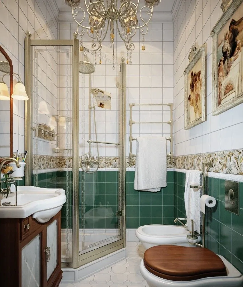 плитка для ванной в классическом стиле 