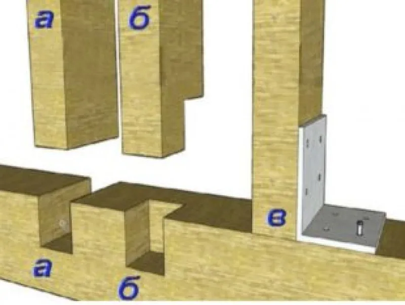 Отверстия в брусках просверливают больше на 0.3 см, нежели диаметр анкерной шпильки.