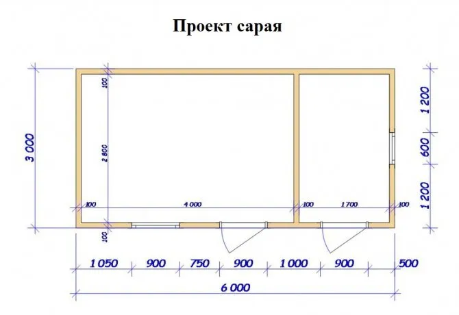 Сарай 3 на 6: чертёж, проект для самостоятельного изготовления