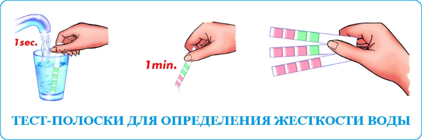 Тест полоски для определения жесткости воды Тест полоски для определения жесткости воды